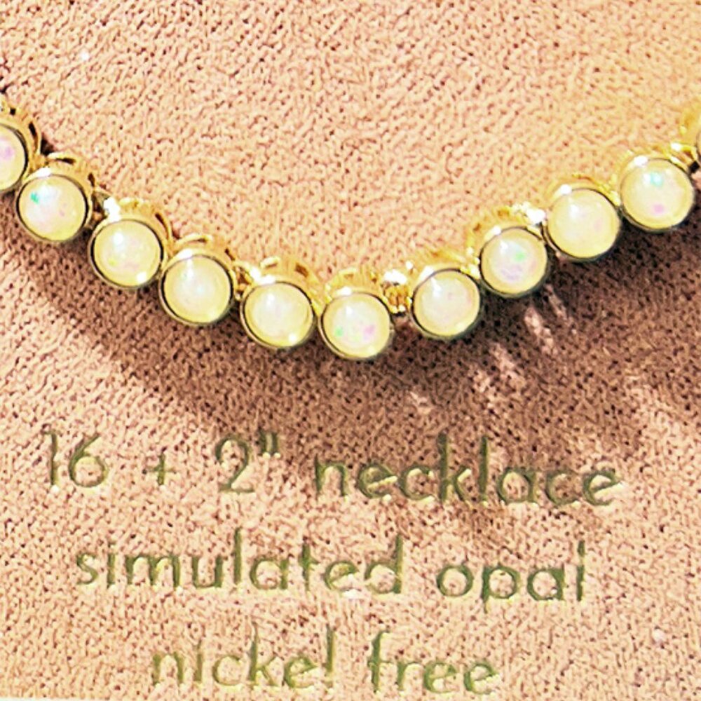 Leith | Faux Opal Tennis Necklace NiB - Picture 5 of 5